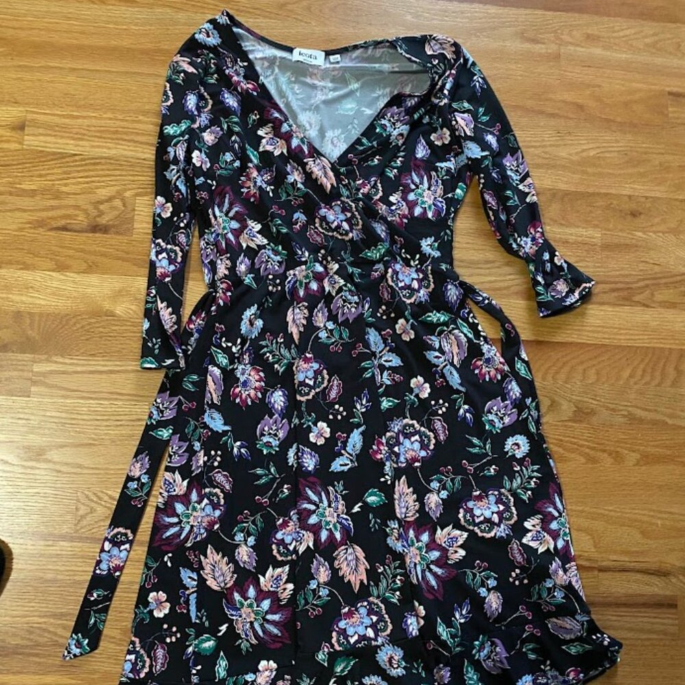 Leota: Libby Faux Wrap Knit Dress MEDIUM